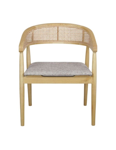 Silla con Brazos TIANA, Madera / Fibra Natural / Textil. Vackart