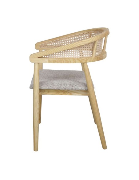 Silla con Brazos TIANA, Madera / Fibra Natural / Textil. Vackart
