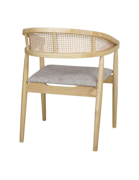Silla con Brazos TIANA, Madera / Fibra Natural / Textil. Vackart