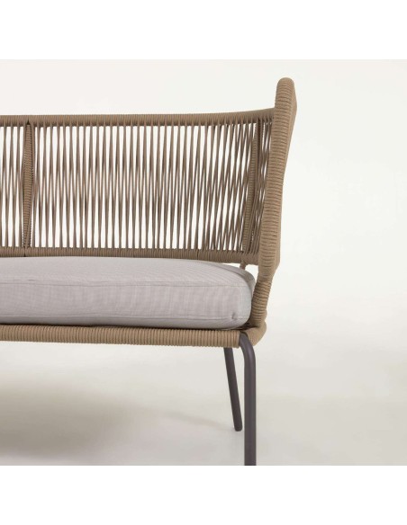 Sofá NADIN 2 plazas cuerda beige/acero galvanizado 135 cm - Kave Home