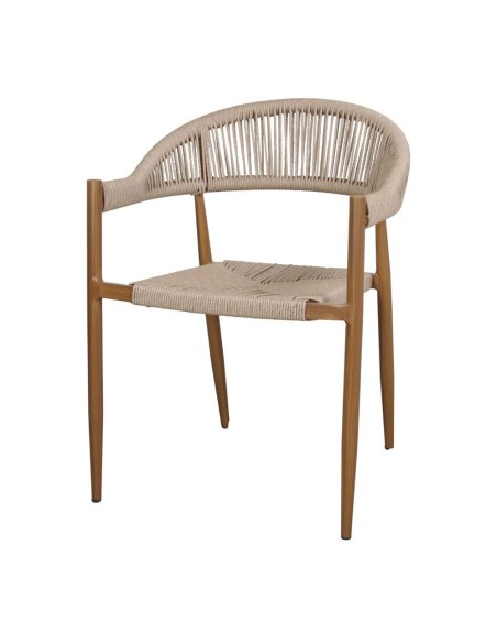 Silla Exterior PIAMONTE, Metal / Cuerda Sintética / Natural. Vackart