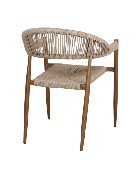 Silla Exterior PIAMONTE, Metal / Cuerda Sintética / Natural. Vackart