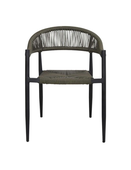 Silla Exterior PIAMONTE, Metal / Cuerda Sintética / Verde Oliva. Vackart