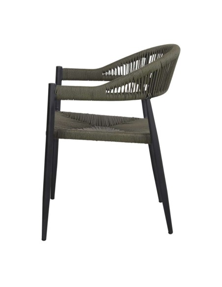 Silla Exterior PIAMONTE, Metal / Cuerda Sintética / Verde Oliva. Vackart