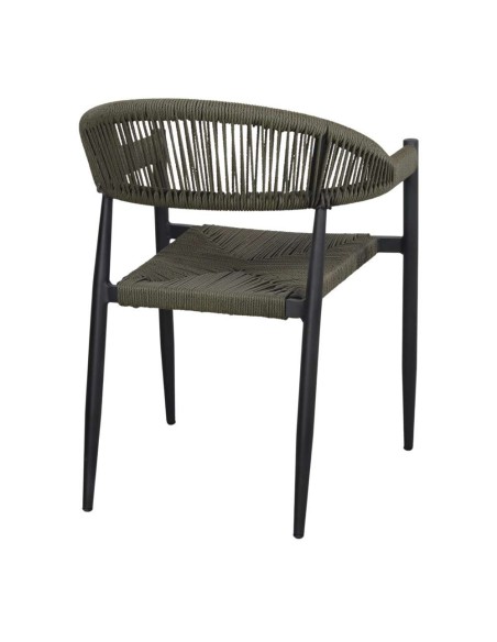 Silla Exterior PIAMONTE, Metal / Cuerda Sintética / Verde Oliva. Vackart