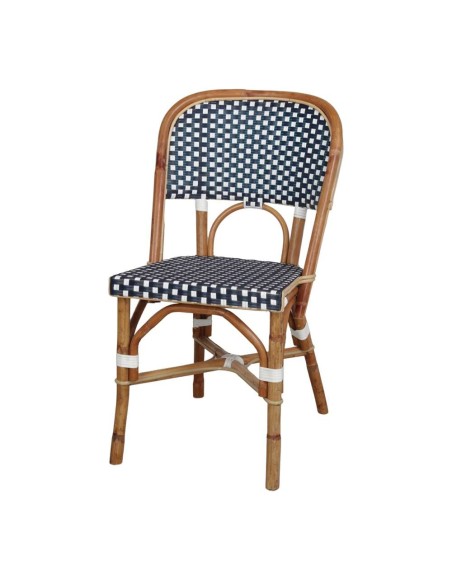 Silla MATIGNON, Ratán Natural / Ratán Sintético Azul. Vackart