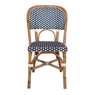 Silla MATIGNON, Ratán Natural / Ratán Sintético Azul. Vackart 2