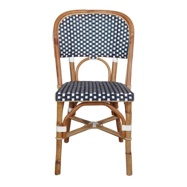 Silla MATIGNON, Ratán Natural / Ratán Sintético Azul. Vackart