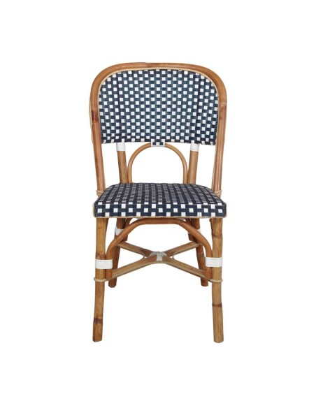 Silla MATIGNON, Ratán Natural / Ratán Sintético Azul. Vackart