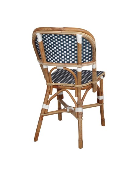 Silla MATIGNON, Ratán Natural / Ratán Sintético Azul. Vackart