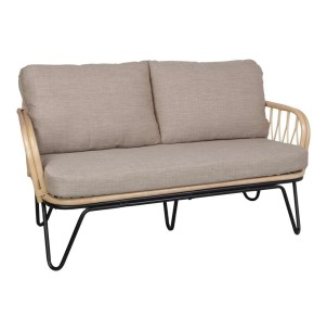Sofá GARDAL, Ratán Natural / Metal / Textil. Vackart