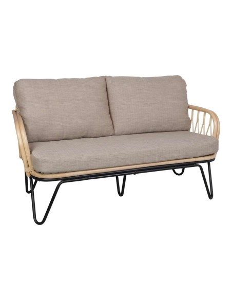 Sofá GARDAL, Ratán Natural / Metal / Textil. Vackart
