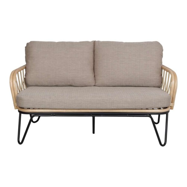 Sofá GARDAL, Ratán Natural / Metal / Textil. Vackart