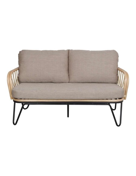 Sofá GARDAL, Ratán Natural / Metal / Textil. Vackart