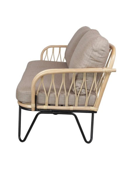 Sofá GARDAL, Ratán Natural / Metal / Textil. Vackart