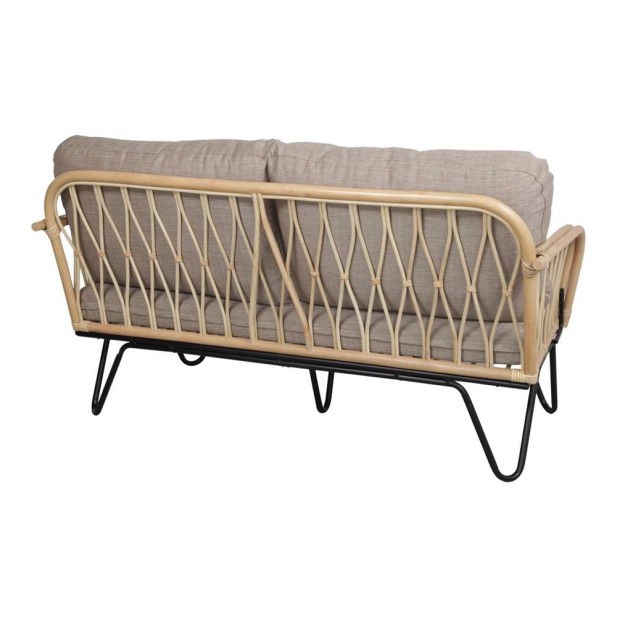 Sofá GARDAL, Ratán Natural / Metal / Textil. Vackart