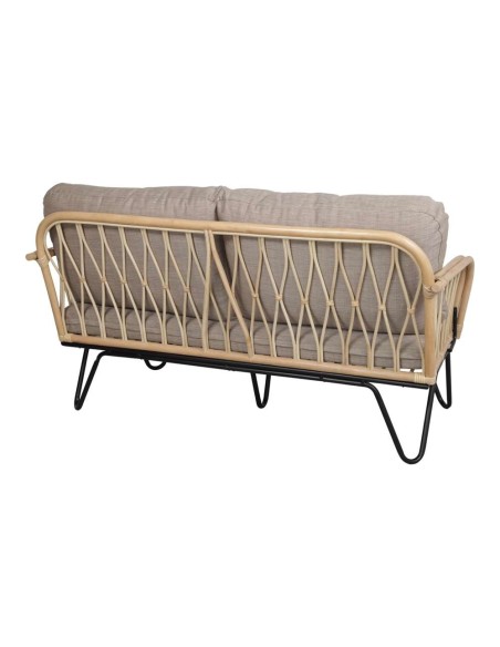 Sofá GARDAL, Ratán Natural / Metal / Textil. Vackart