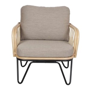 Sillón GARDAL, Ratán Natural / Metal / Textil. Vackart 2
