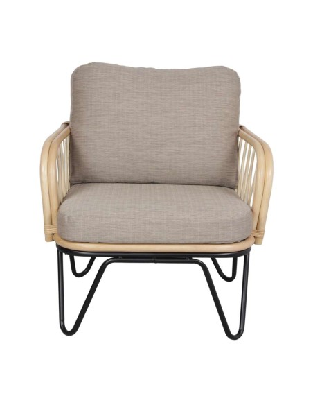 Sillón GARDAL, Ratán Natural / Metal / Textil. Vackart
