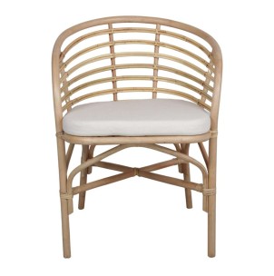 Silla con Brazos CURACAO, Ratán Natural / Textil. Vackart 2