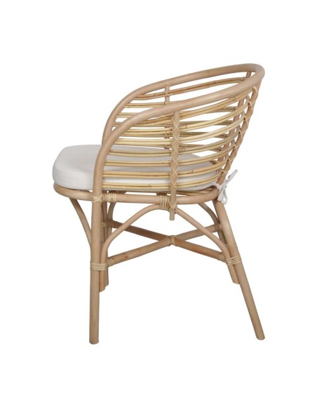 Silla con Brazos CURACAO, Ratán Natural / Textil. Vackart