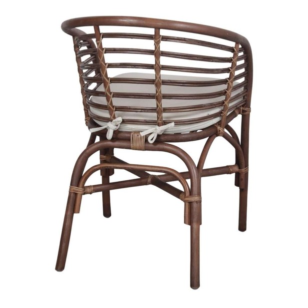 Silla con Brazos CURACAO, Ratán Natural Marrón / Textil. Vackart Silla con Brazos CURACAO, Ratán Natural Marrón / Textil. Vackart