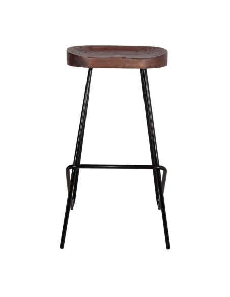 Taburete QUINCY NEGRO 78 cm Alto, Madera Tropical / Metal. Vackart