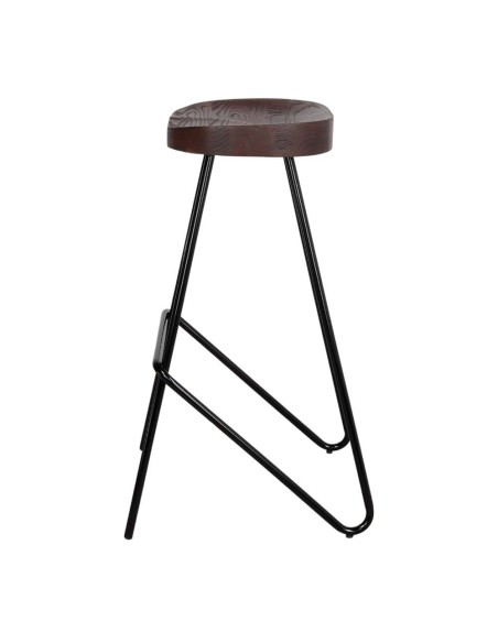 Taburete QUINCY NEGRO 78 cm Alto, Madera Tropical / Metal. Vackart