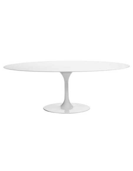 Mesa TULIP Ovalada 199x122, MDF blanca. Inspiración Eero Saarinen 