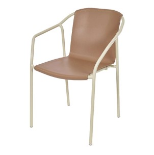 Silla Exterior MINNEAPOLIS, Metal Arena / Plástico Capuccino - Vackart. Las más exclusivas y modernas sillas de diseño nórdico, solo en Vackart, tu tienda diseño.