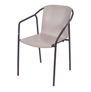 Silla Exterior MINNEAPOLIS, Metal Moka / Plástico Perla - Vackart. Las más exclusivas y modernas sillas de diseño nórdico, solo en Vackart, tu tienda diseño.