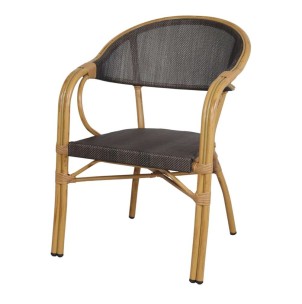 Silla Exterior SITIAL, Metal Natural / Textilene Gris - Vackart. Las más exclusivas y modernas sillas de diseño nórdico, solo en Vackart, tu tienda diseño online.