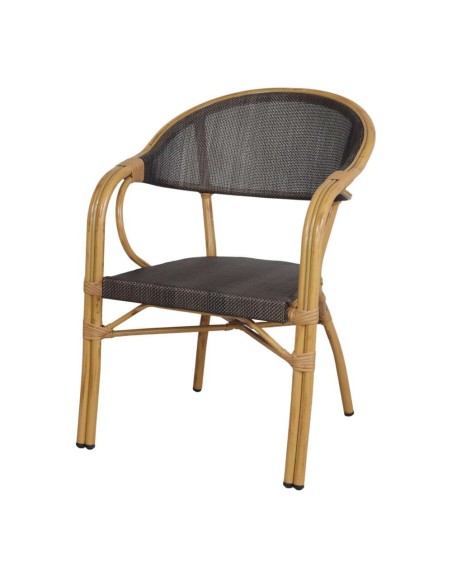 Silla Exterior SITIAL, Metal Natural / Textilene Gris. Vackart