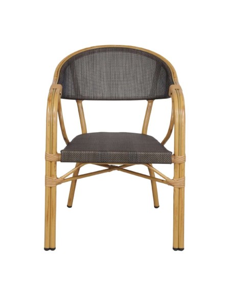 Silla Exterior SITIAL, Metal Natural / Textilene Gris. Vackart