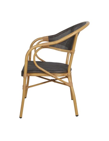 Silla Exterior SITIAL, Metal Natural / Textilene Gris. Vackart