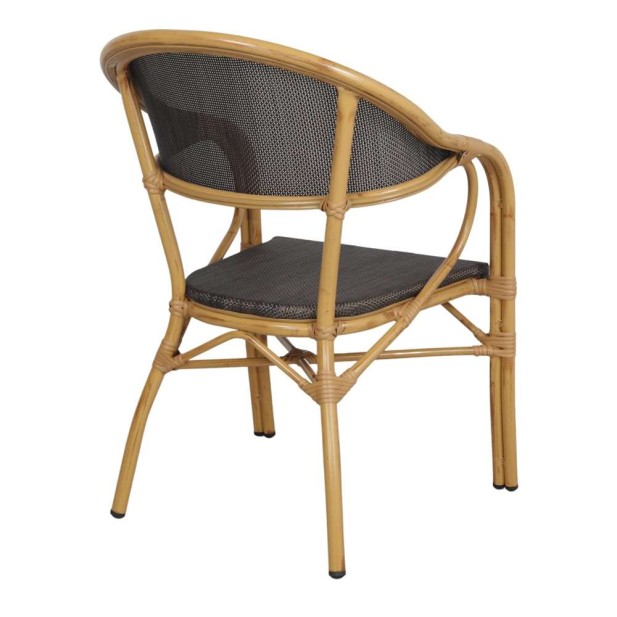 Silla Exterior SITIAL, Metal Natural / Textilene Gris. Vackart