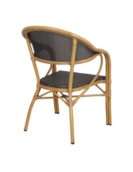 Silla Exterior SITIAL, Metal Natural / Textilene Gris. Vackart