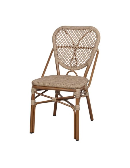Silla Exterior LAUREN, Metal / Ratán Sintético / Natural. Vackart