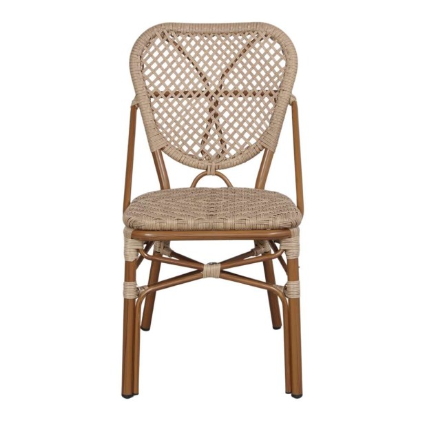 Silla Exterior LAUREN, Metal / Ratán Sintético / Natural. Vackart