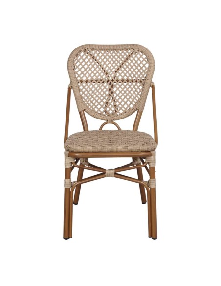 Silla Exterior LAUREN, Metal / Ratán Sintético / Natural. Vackart