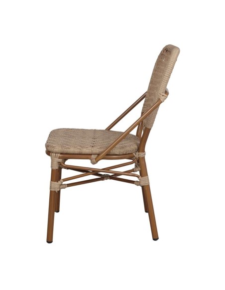 Silla Exterior LAUREN, Metal / Ratán Sintético / Natural. Vackart