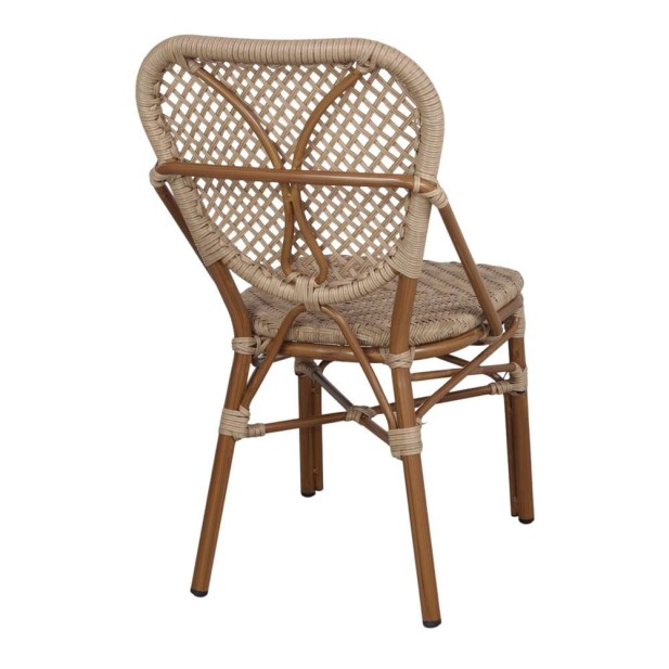 Silla Exterior LAUREN, Metal / Ratán Sintético / Natural. Vackart