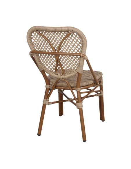Silla Exterior LAUREN, Metal / Ratán Sintético / Natural. Vackart