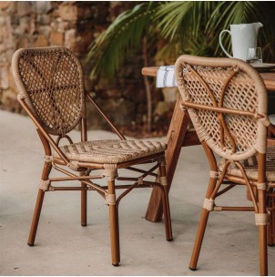 Silla Exterior LAUREN, Metal / Ratán Sintético / Natural. Vackart 2