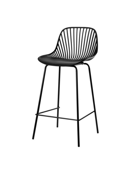 Taburete Alto SKÅL 65,5 cm, Metal / Polipropileno Negro. Vackart