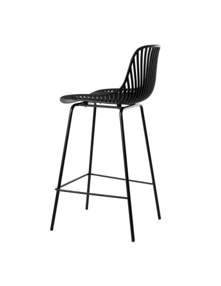 Taburete Alto SKÅL 65,5 cm, Metal / Polipropileno Negro. Vackart