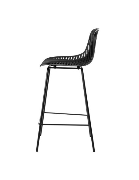 Taburete Alto SKÅL 65,5 cm, Metal / Polipropileno Negro. Vackart