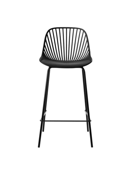 Taburete Alto SKÅL 65,5 cm, Metal / Polipropileno Negro. Vackart