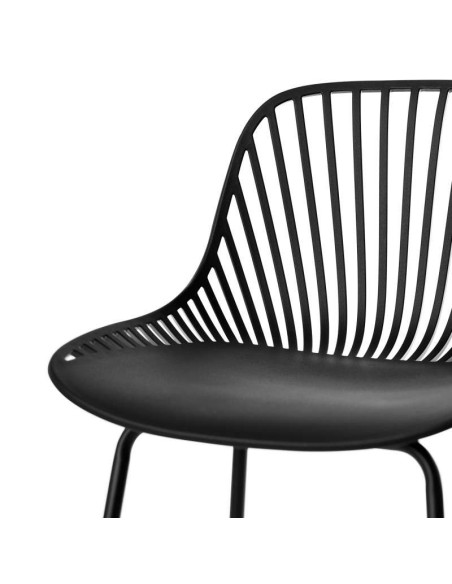 Taburete Alto SKÅL 70 cm, Metal / Polipropileno Negro. Vackart