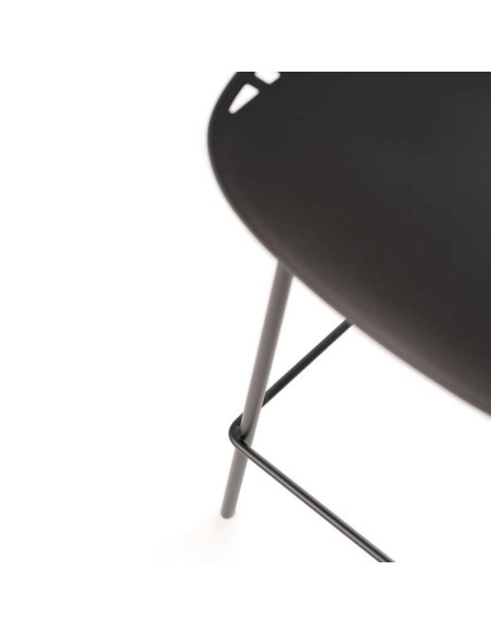 Taburete Alto SKÅL 65,5 cm, Metal / Polipropileno Negro. Vackart